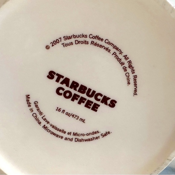 Vintage 2007 Starbucks Blue Coffee Script Large Coffee Mug Set - Picture 5 of 6